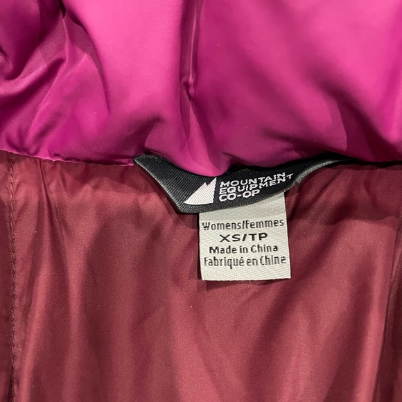 MEC down quilted puffer winter hooded jacket coat dark pink woman’s extra small - Picture 6 of 7